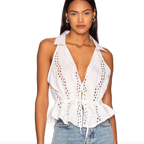 NWT Free People Revolve Tangerine Tank in Ivory - Picture 2 of 4